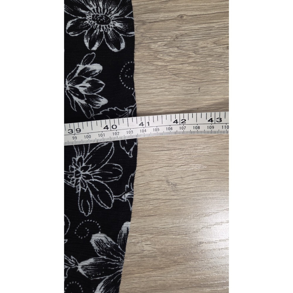 Dress Barn Black White Floral Sleeveless Midi Dress 10 Beach Stretch Flowy - Picture 8 of 8